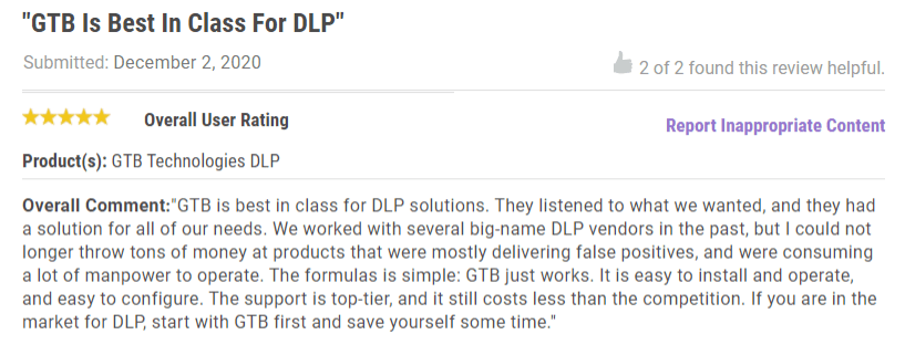 Gartner Peer GTB Best in class