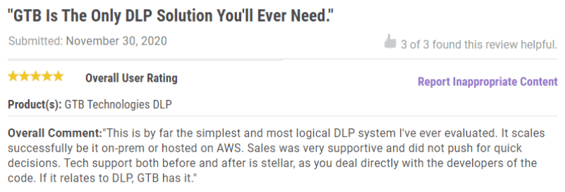 Gartner Peer GTB Only DLP