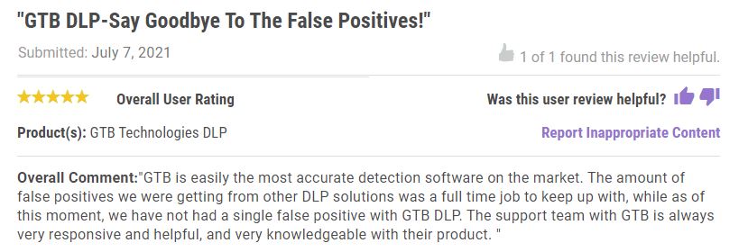 2021 Gartner Peer zero false positives leader dlp shorter